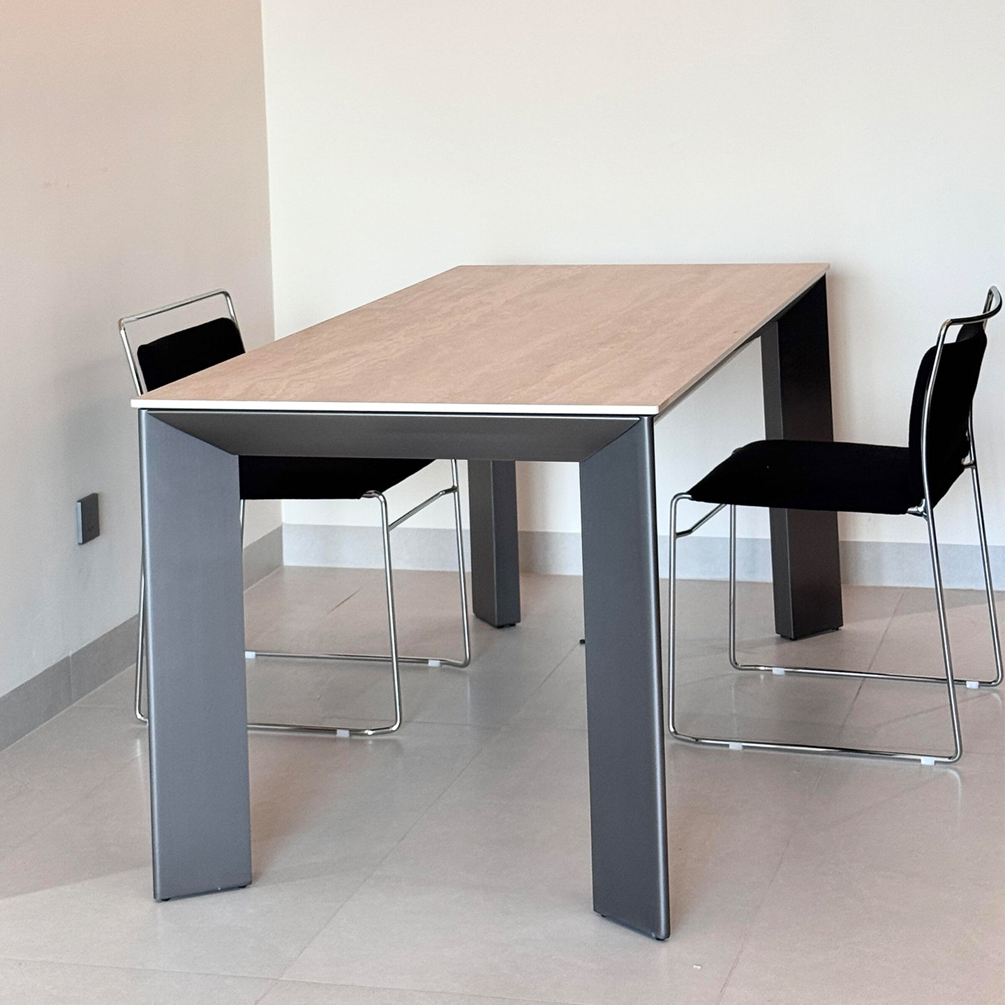 洞石岩板餐桌2025新款家用极简不锈钢饭桌简约高端定制长方形桌子,淘宝优惠券,粉丝福利购,淘宝优惠卷