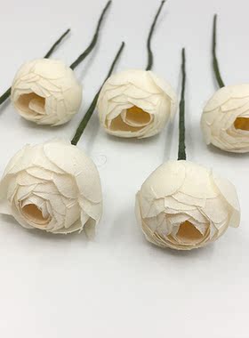 客厅桌面装饰白色仿真绢花