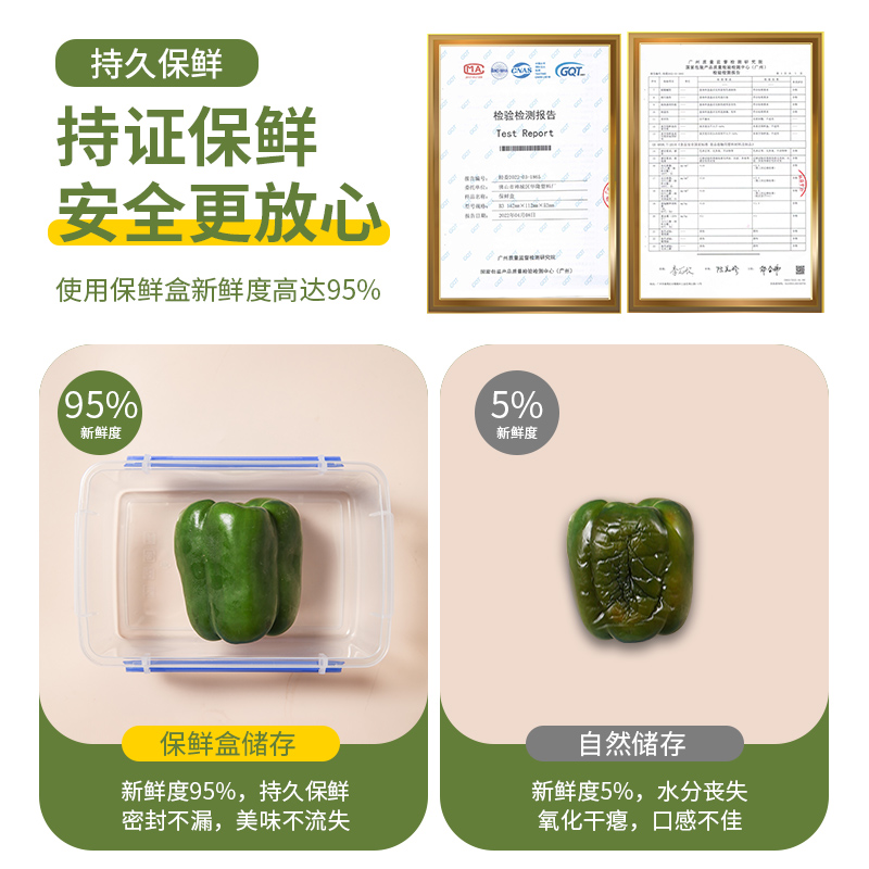 保鲜盒塑料透明密封盒冷冻长方形盒冰箱专用小收纳盒子食品级商用-图2