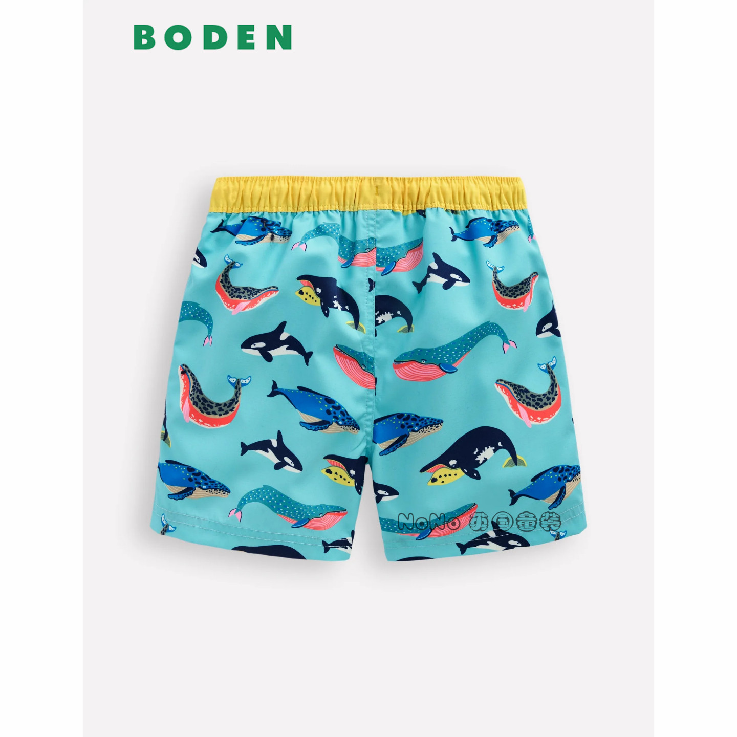 英国Mini BODEN代购男童蓝色鲸鱼沙滩裤短裤运动泳裤2-12岁B3194,淘宝优惠券,粉丝福利购,淘宝优惠卷
