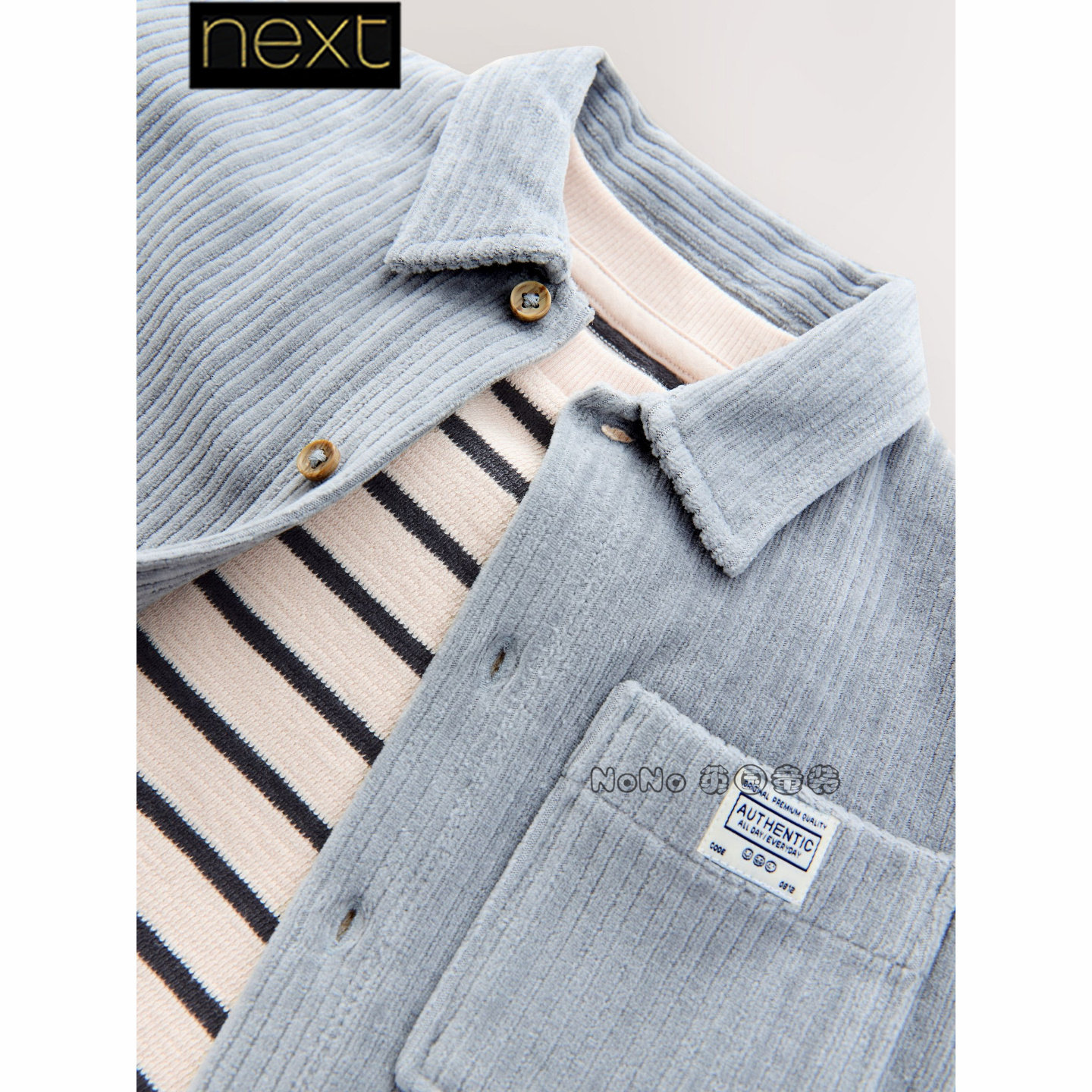 英国Next男童蓝色外套灯芯绒衬衫T恤纯棉运动裤套装1-7岁F15-043,淘宝优惠券,粉丝福利购,淘宝优惠卷