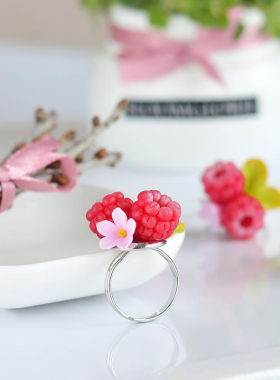 俄罗斯手工百搭浆果甜美风戒指