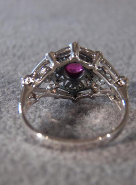古着维多利亚风镶嵌红宝石戒指