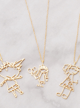 美国grace定制儿童涂鸦项链女