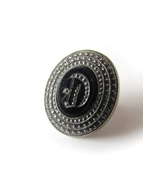 现货古着黑钻纯银尾戒