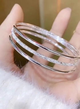 法国【设计师】CARLINE三生三世手镯女简约三环实心小众素圈礼物