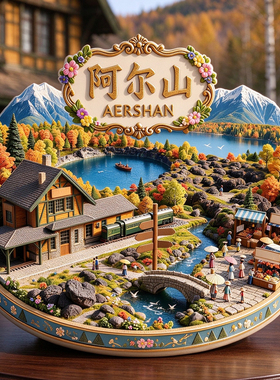 内蒙古阿尔山金属冰箱贴纪念品