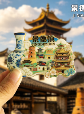 景德镇旅游纪念品金属冰箱贴