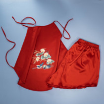 Su embroidered Chinese mandarin duck red belly hood female thin embroidery harness sexy pyjamas wedding retro adult lingerie