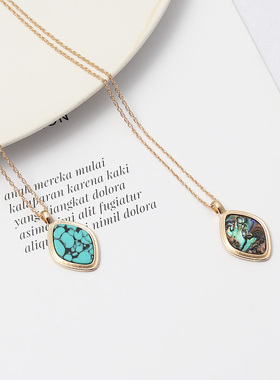 原创设计风贝松石镶嵌精美项链