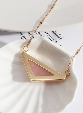 靓丽欧美风质感天然石镶嵌项链