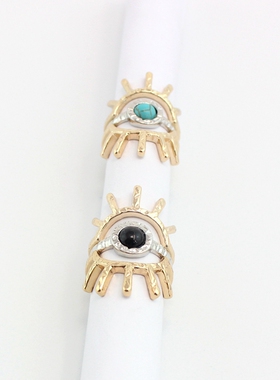 欧美风饰品紫晶镶嵌戒指