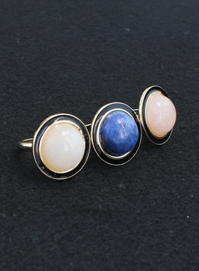 八九不离十欧美风粉晶戒指新品