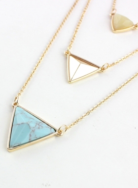 新品推荐欧美潮牌饰品绿松石三层