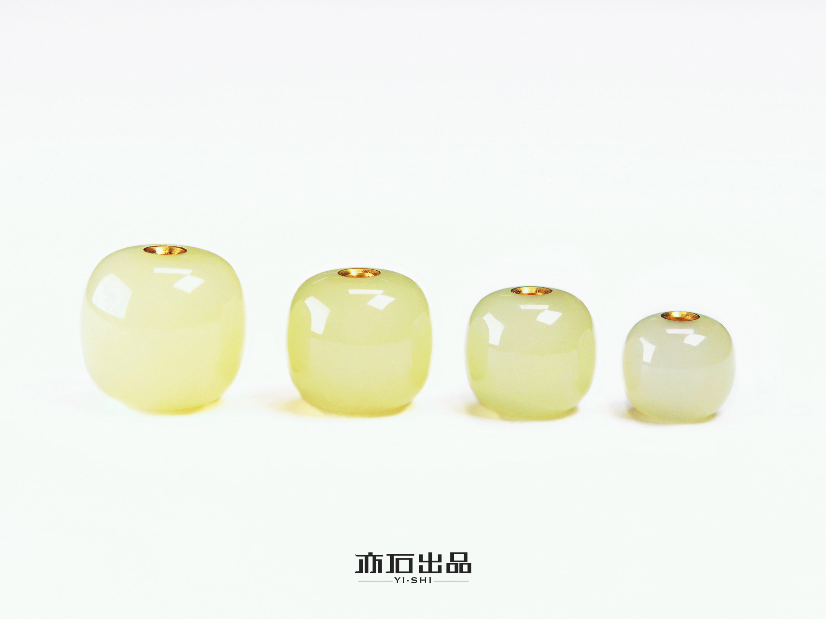 亦石出品·清雅柳黄色·黄口料老型珠 和田玉·黄口料·7-10㎜款
