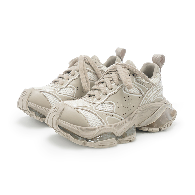 【杨紫同款】VITTORIO VENTURA薇薇燃 牛皮网面厚底复古老爹鞋 - 图0