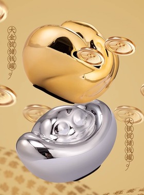 原创一锭发财2025蛇年吉祥物摆件生肖蛇存钱罐伴手礼新年礼物