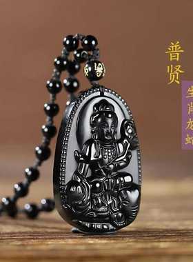 本命年男士女款八大守护神十二生肖项链黑色时尚潮流生日礼物饰品