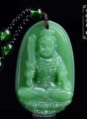 深绿绿色十二生肖守护神八大本命佛项链吊坠男女情侣款时尚饰品