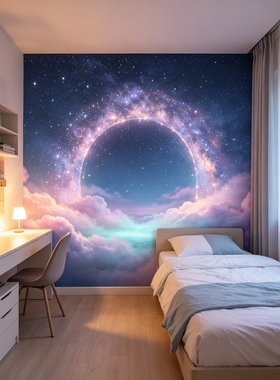 宿舍自粘装饰画宇宙星空壁画贴纸