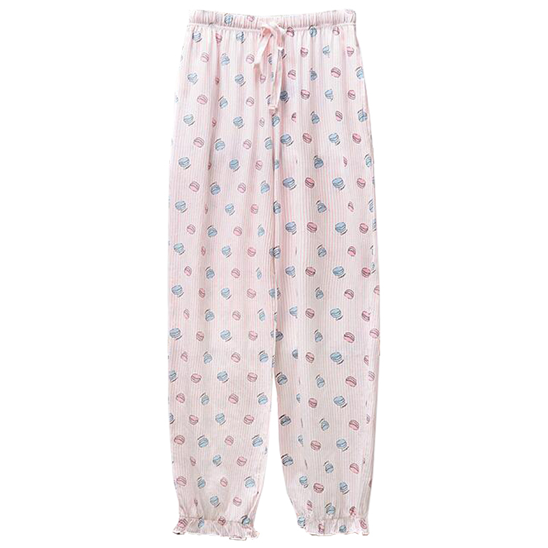 Three gun pajamas women's pure cotton new products in spring and summer 2021 loose cotton women's home pants pants tethered anti mosquito pants
