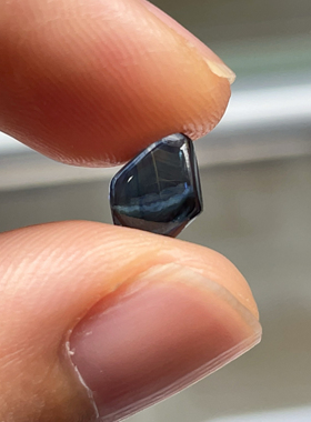 天然山东昌乐矿区蓝宝石六边形裸石戒面深邃蓝可镶嵌戒指吊坠正品