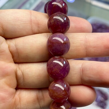 非洲埃塞俄比亚天然无任何优化红宝石手串属火相多宝配珠弟子珠正