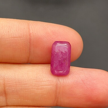 上新4.77ct天然红宝石裸石戒面长方形镶嵌戒指吊坠手链6.7*11.9mm