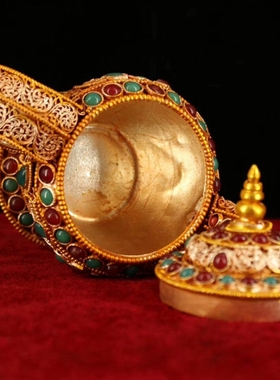 吉祥纯手工掐丝酒壶古玩