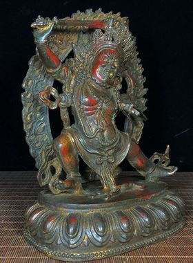 黄铜招财复古客厅玄关大黑天神像