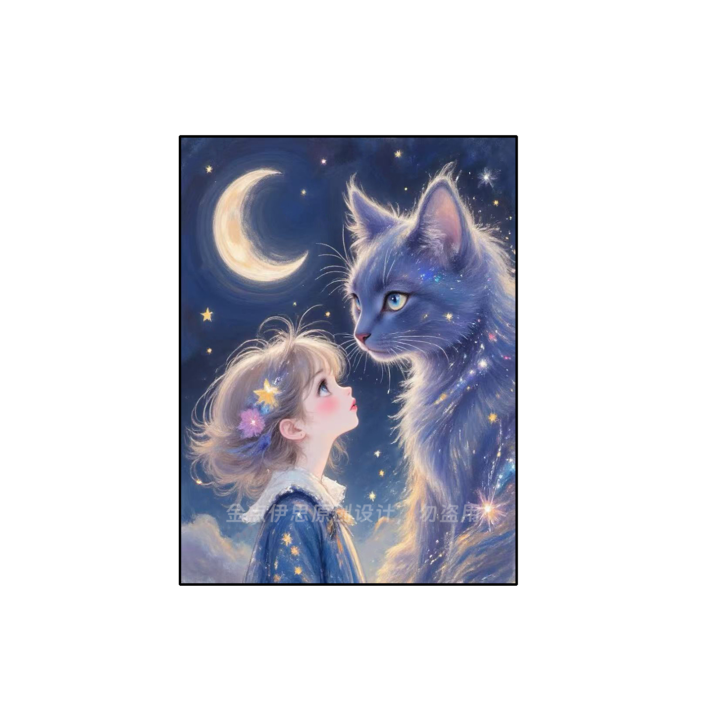 钻石画2025新款卡通猫咪女孩5d手工点贴钻十字绣小幅简单卧室满钻 - 图3