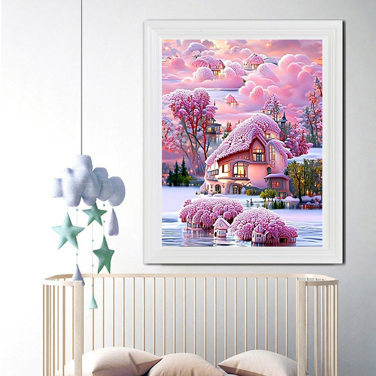 钻石画2025新款梦幻风景小屋城堡手工5d点贴钻十字绣客厅卧室满钻,淘宝优惠券,粉丝福利购,淘宝优惠卷