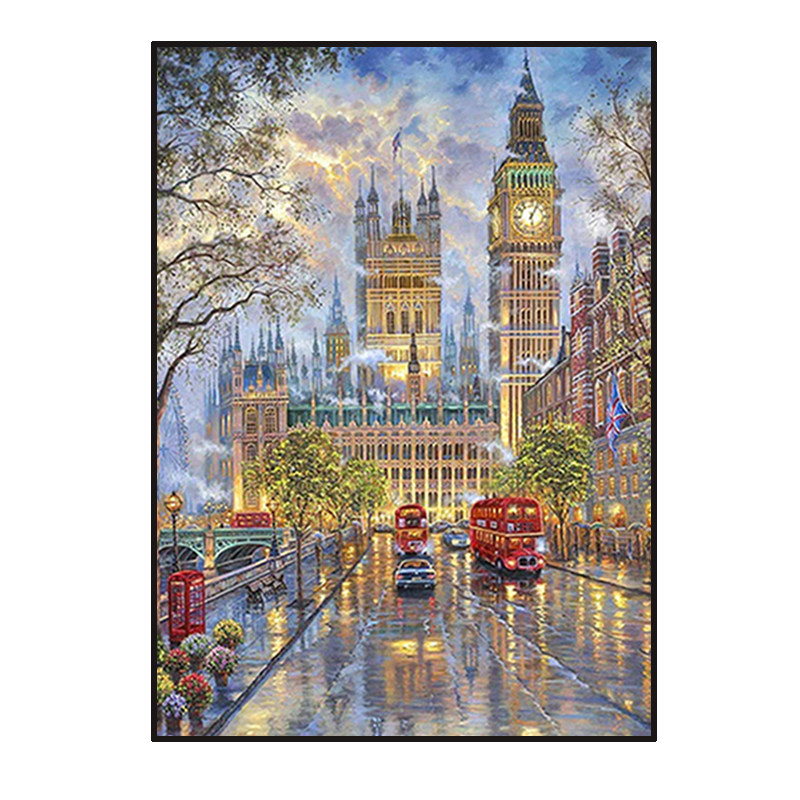 高级欧式风景钻石画满钻新款2025大本钟手工5d贴钻十字绣客厅卧室,淘宝优惠券,粉丝福利购,淘宝优惠卷