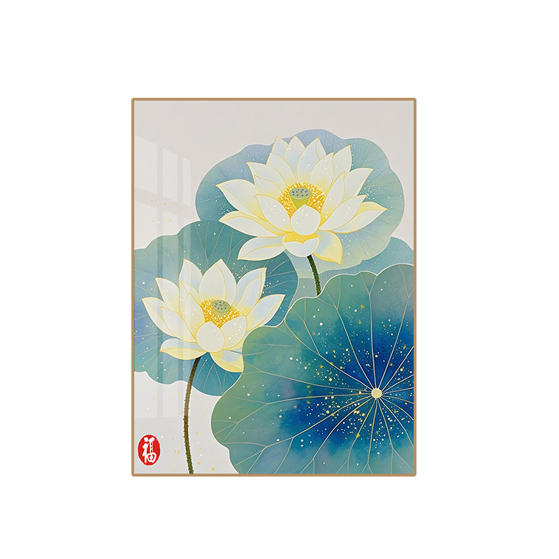 高级荷花风景钻石画2025新款手工5d点贴石十字绣客厅卧室餐厅满钻,淘宝优惠券,粉丝福利购,淘宝优惠卷