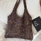 Xifanni autumn and winter retro leopard print suede tote bag