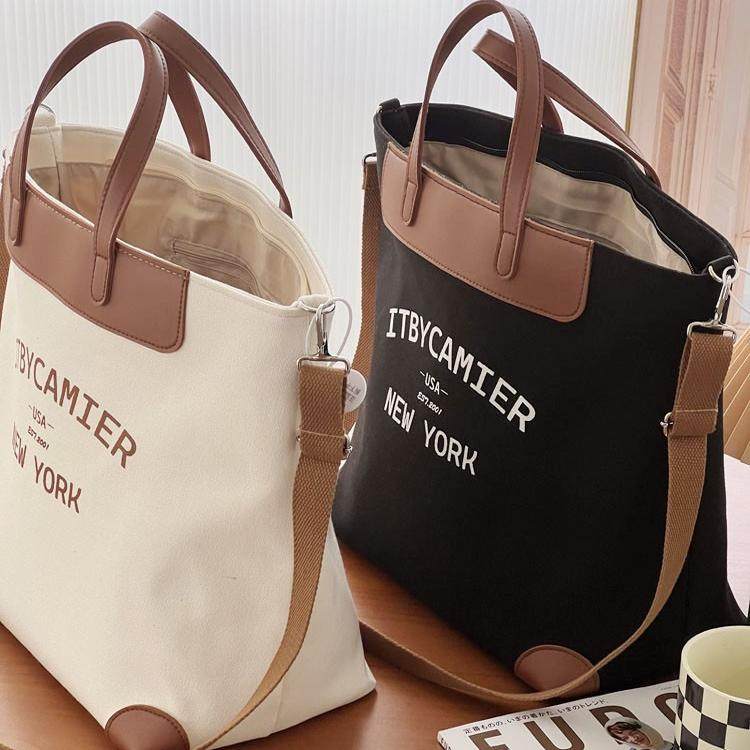 原创自制高档小众拉链加厚帆布通勤托特休闲文艺学生手提斜挎包袋,淘宝优惠券,粉丝福利购,淘宝优惠卷