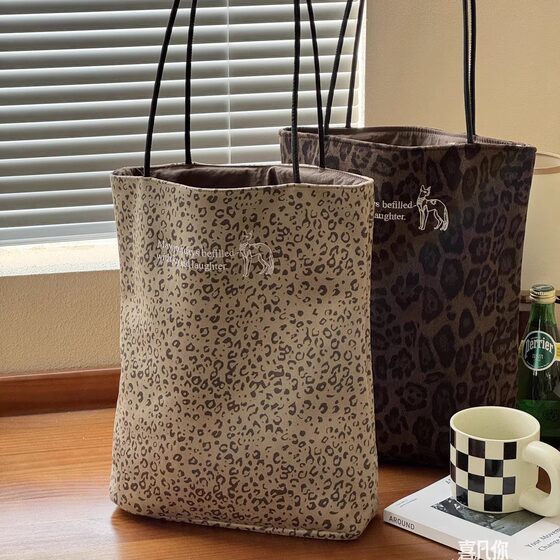Xifanni autumn and winter retro leopard print double-sided shoulder bag