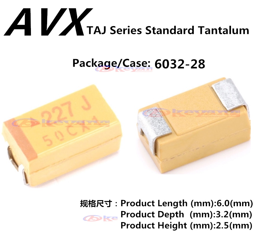 TAJC476K006RNJ 贴片钽电容 47uF 6.3V C型6032-28 AVX 476K - 图0