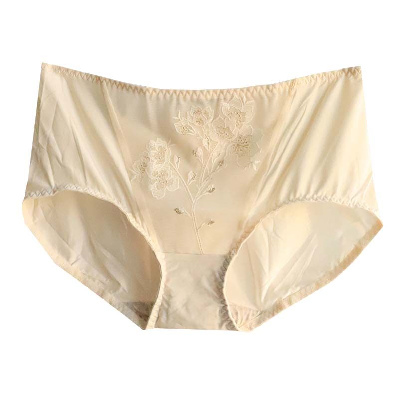 2025新款爱黛内裤秘密女蕾丝刺绣性感提臀牛奶丝柔滑中腰平三角裤,淘宝优惠券,粉丝福利购,淘宝优惠卷
