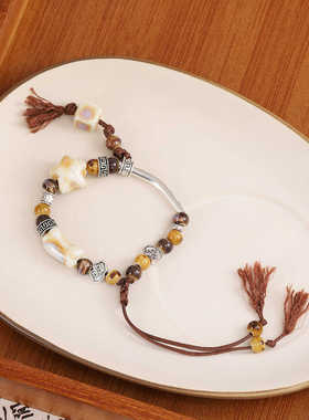 串珠情侣手串陶瓷民族风