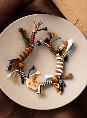 新中式狐狸面具串珠手链小众复古民族风手工高颜值手绳闺蜜手饰品