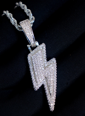 欧美金银尾巴满钻情侣蹦迪项链