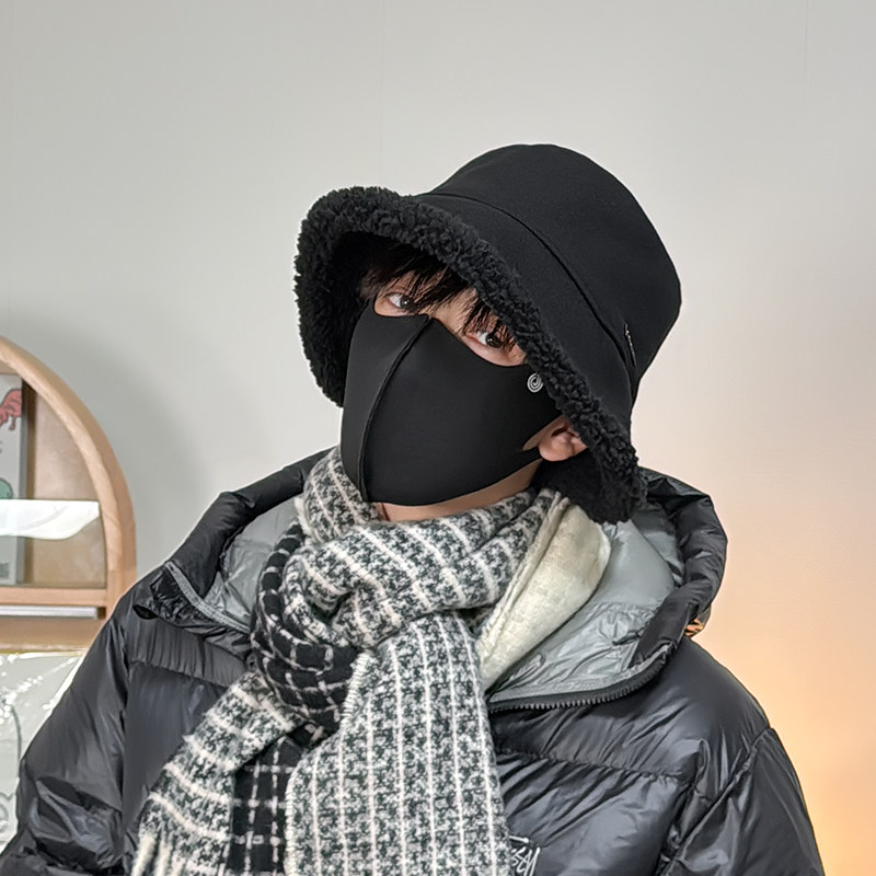 秋冬纯色保暖毛绒绒大檐渔夫帽女护耳系带毛毛盆帽保暖防风棉帽男,淘宝优惠券,粉丝福利购,淘宝优惠卷