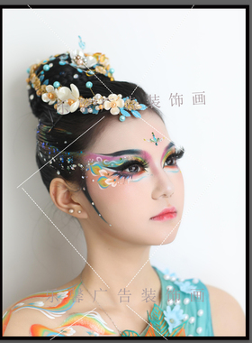 新款儿童舞台装饰画化妆学校教师宣传画彩妆工作室壁画妆容造型