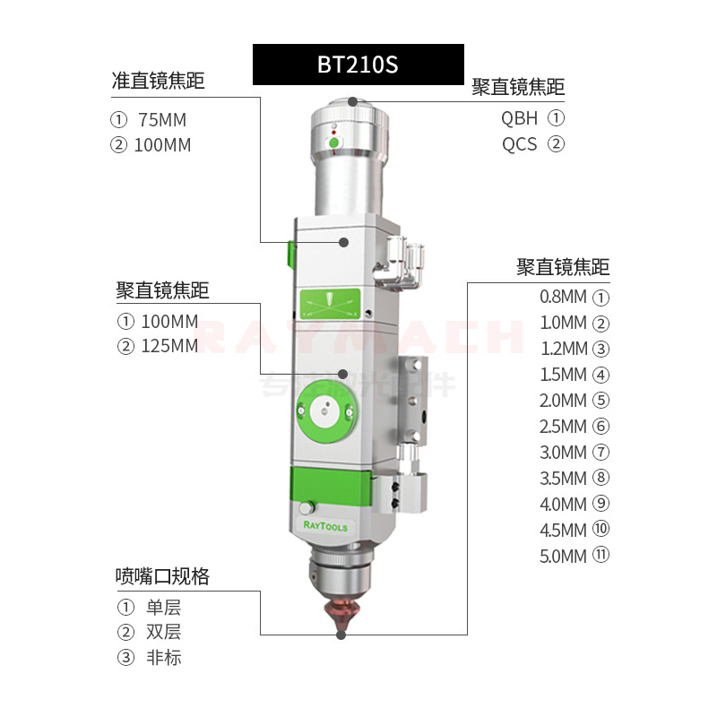 raytools激光头喷嘴连接件迅镭电容头BT210S传感器TRA保护镜座-图2