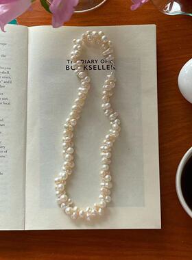 复古气质珍珠锁骨链叠戴百搭仙女