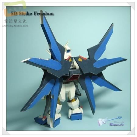 SD高达系列自由高达3d纸模型DIY手工手工纸模纸模摆件玩具 - 图2