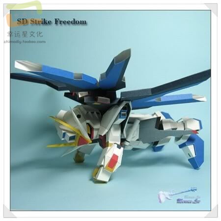 SD高达系列自由高达3d纸模型DIY手工手工纸模纸模摆件玩具 - 图3