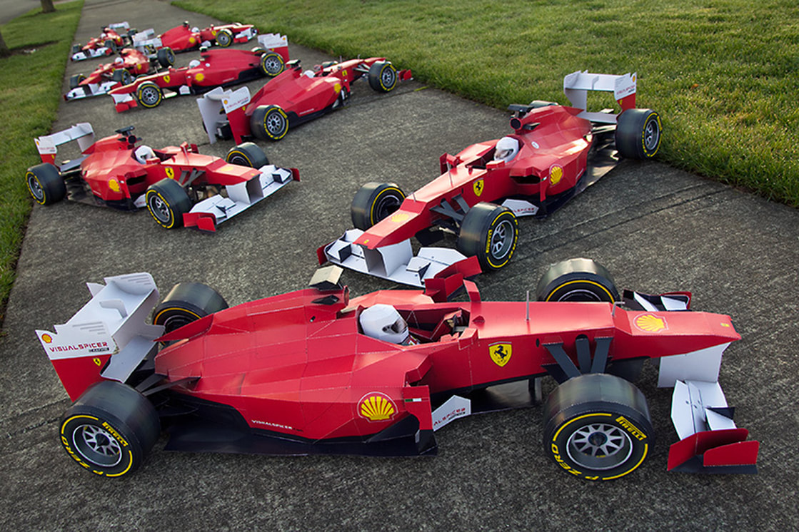 交通工具 91厘米长F1赛车 汽车3d纸模型DIY手工纸模摆件玩具 - 图2
