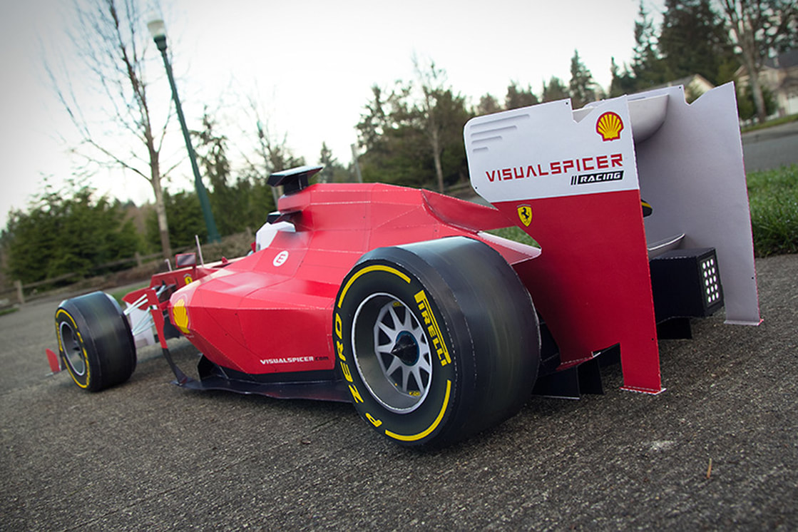 交通工具 91厘米长F1赛车 汽车3d纸模型DIY手工纸模摆件玩具 - 图0